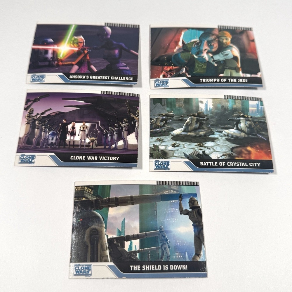 Star Wars Clone Wars Card Lot Topps 2008 Ahsoka Yoda Obi Wan 5 Cards